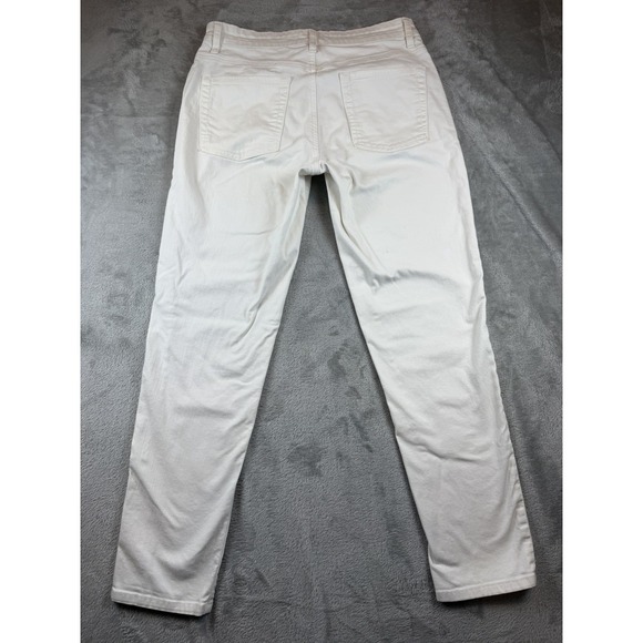 Eileen Fisher Jeans 6 White Organic Cotton Stretch Straight Tapered 31x29 - Picture 10 of 12